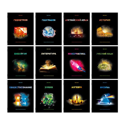 Тетради предметные А5 Brauberg Shade 48 листов, комплект 12 предметов 404324 , 